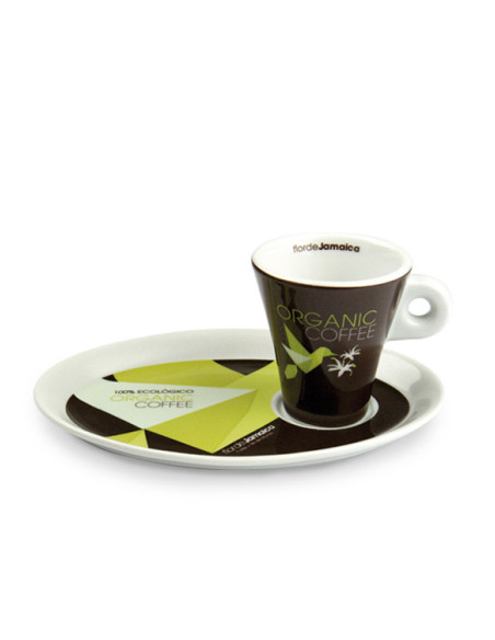 Taza y plato Organic Coffee. Cortado