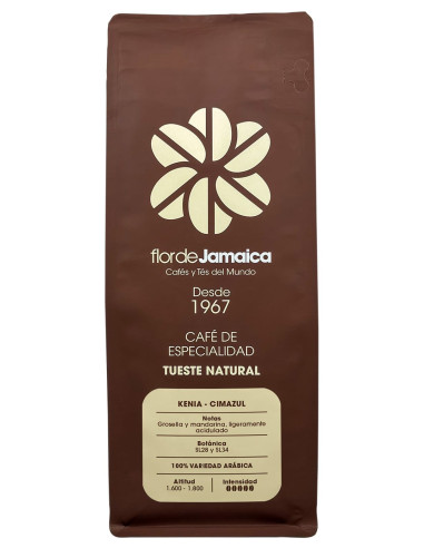 Bolsa 250g café  Kenia Cimazul vista frontal