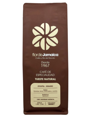 Bolsa 250g café  Etiopía Sidamo vista frontal
