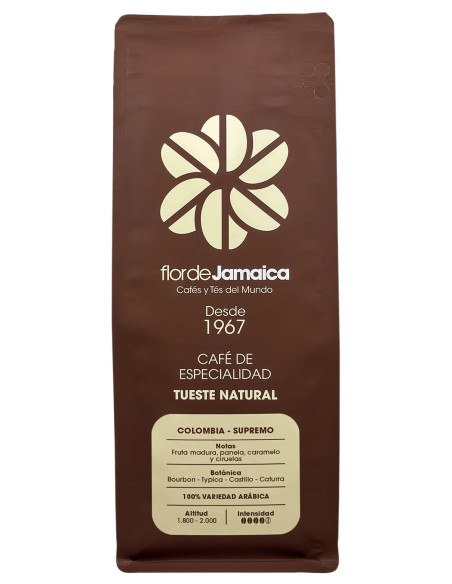 Bolsa 250g café Colombia, Supremo vista frontal