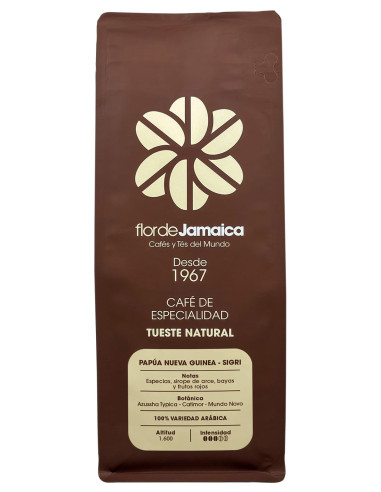 Bolsa 250g café Papúa Nueva Guinea, Sigri vista frontal